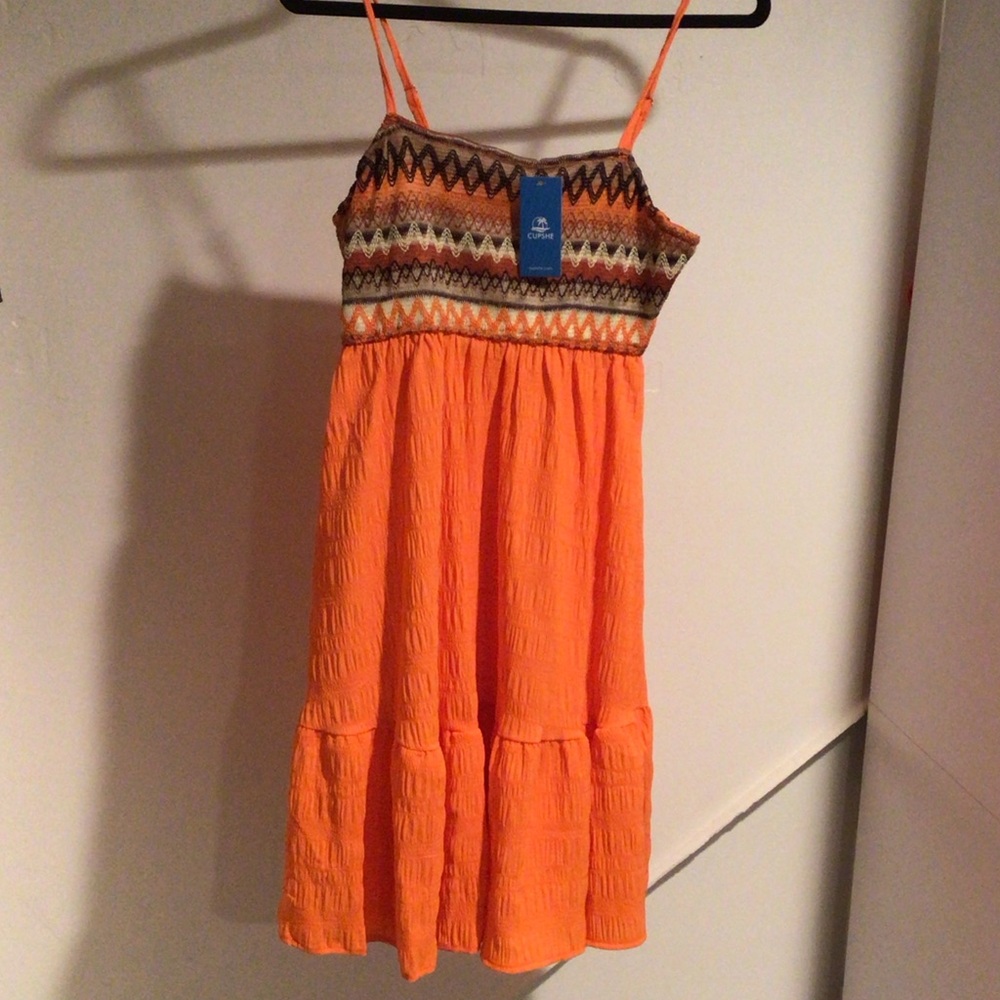 Cupshe Orange and Black Zigzag Casual Dress